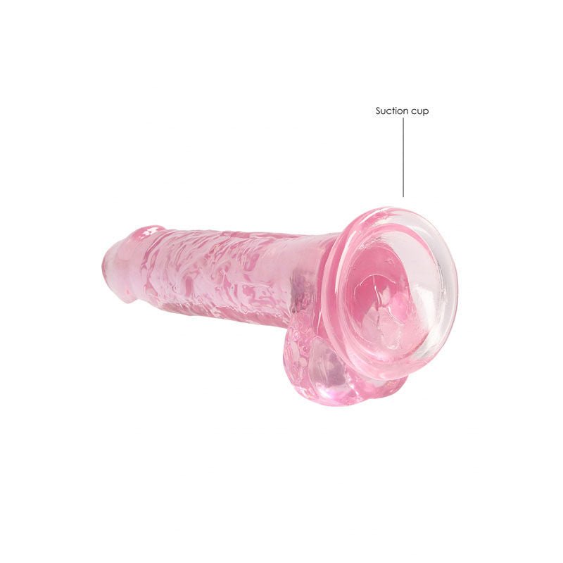 Realrock 7'' realistic dildo with balls - pink, Product bottom view  | Flirtybay.com.au