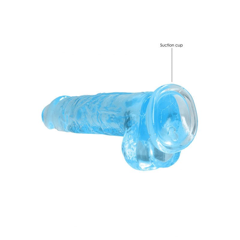 Realrock - 8'' realistic dildo with balls - blue, Product bottom view  | Flirtybay.com.au