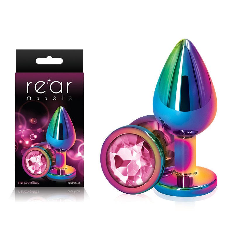 Rear assets - multi - pink butt plug - M, Product front view and box front view | Flirtybay.com.au
