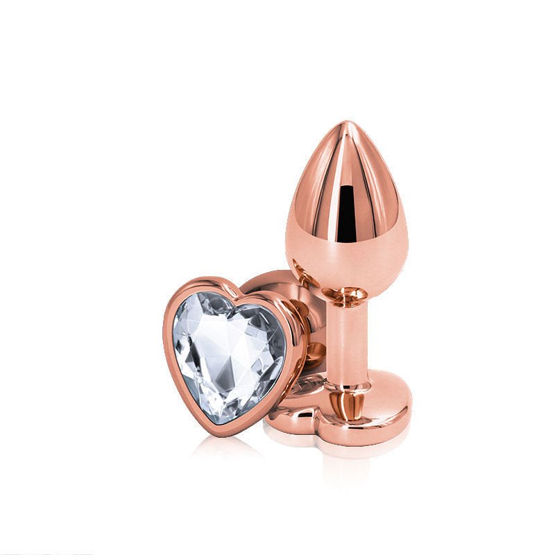 Rear assets - rose gold - crystal heart - S- Product front view  | Flirtybay.com.au