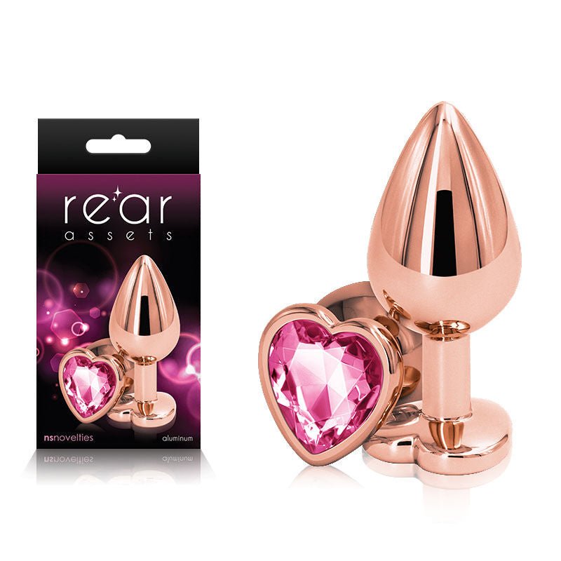 Rear assets - rose gold - pink heart - M, Product front view and box front view | Flirtybay.com.au