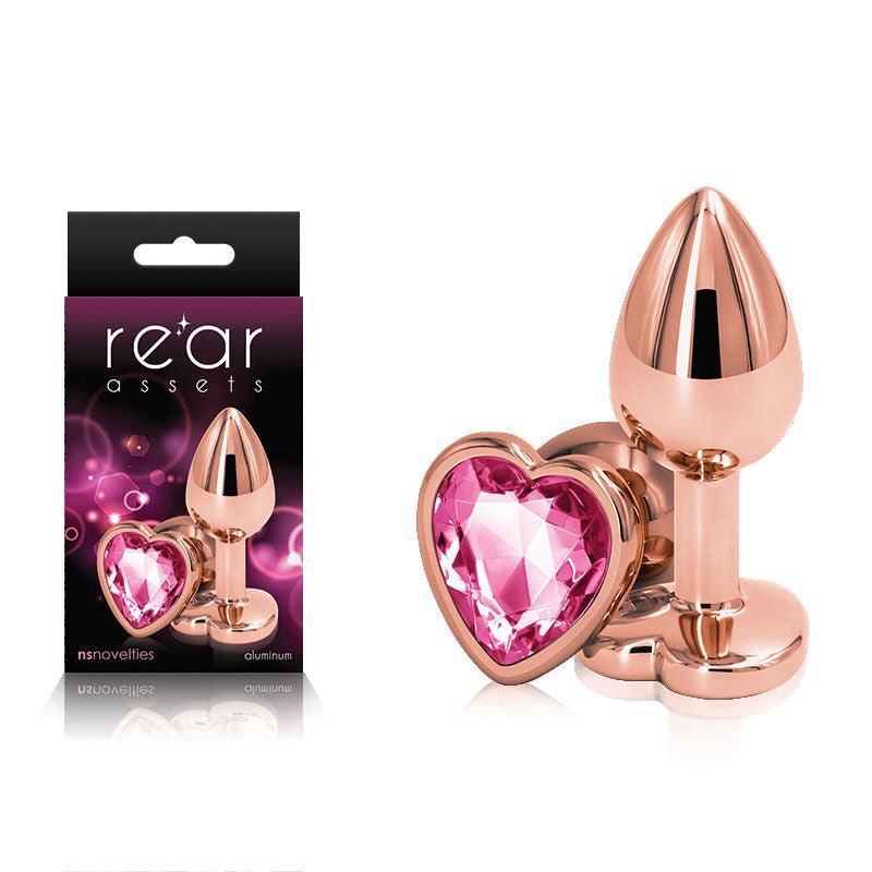 Rear assets - rose gold - pink heart - S, Product front view and box front view | Flirtybay.com.au