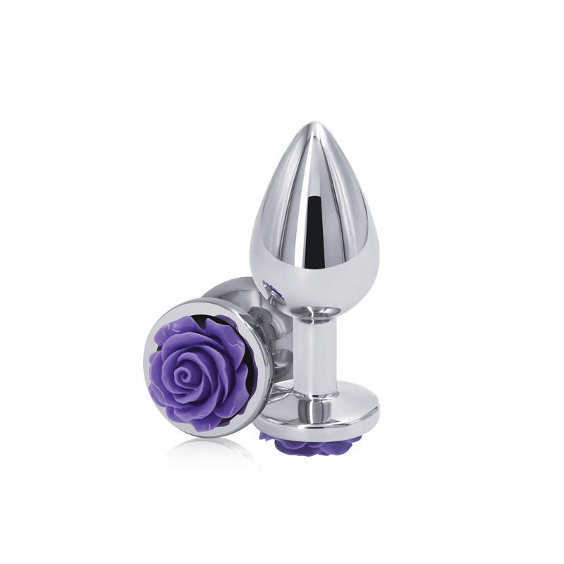 Rear assets rose - purple butt plug - M, Product front view  | Flirtybay.com.au