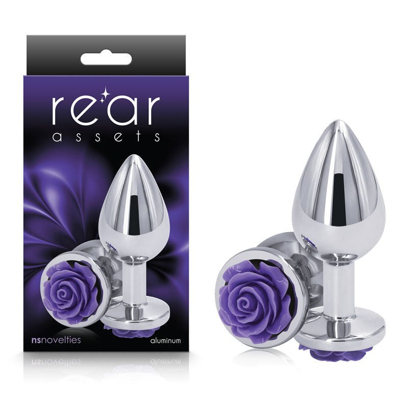 Rear assets rose - purple butt plug - M, Product front view  | Flirtybay.com.au