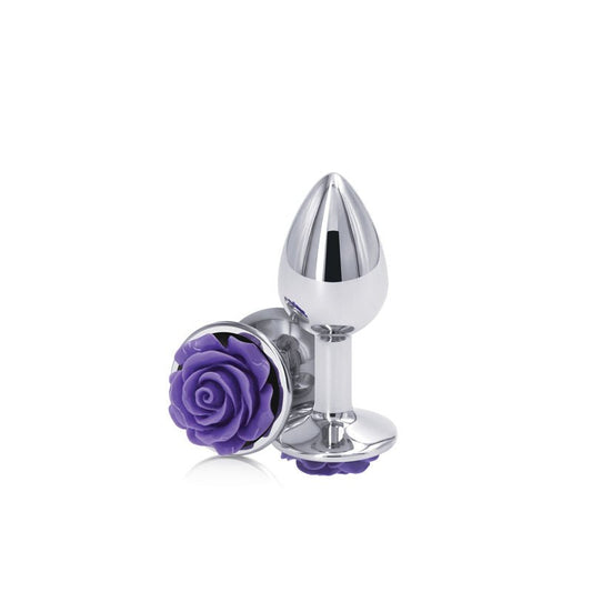 Rear assets rose - purple butt plug - S - Product front view  | Flirtybay.com.au