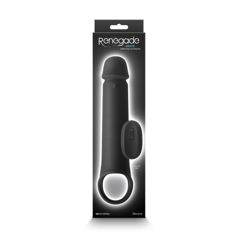 Renegade brute - vibrating penis extender -  box front view | Flirtybay.com.au