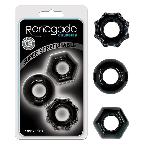 Renegade chubbies - cock rings - Product front view and box front view | Flirtybay.com.au