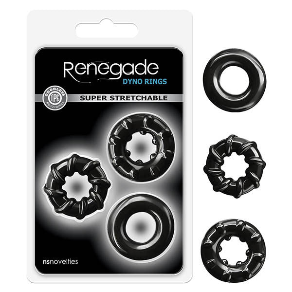 Renegade - dyno cock rings - Product front view and box front view | Flirtybay.com.au