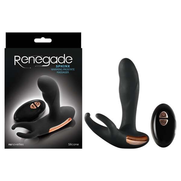 Renegade - sphinx - remote control prostate massager - Product front view and box front view | Flirtybay.com.au