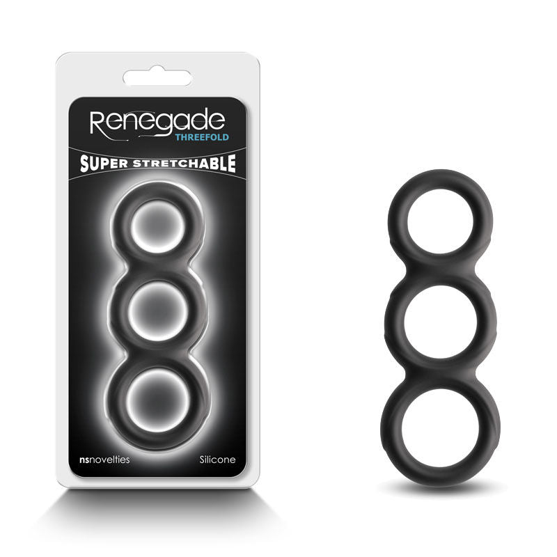 Renegade threefold - cock ring - Product front view and box front view | Flirtybay.com.au