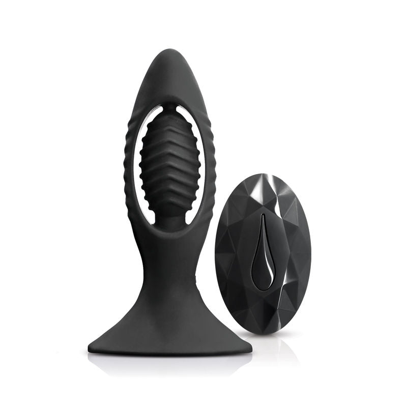 Renegade - v2 vibrating butt plug - black, Product front view  | Flirtybay.com.au