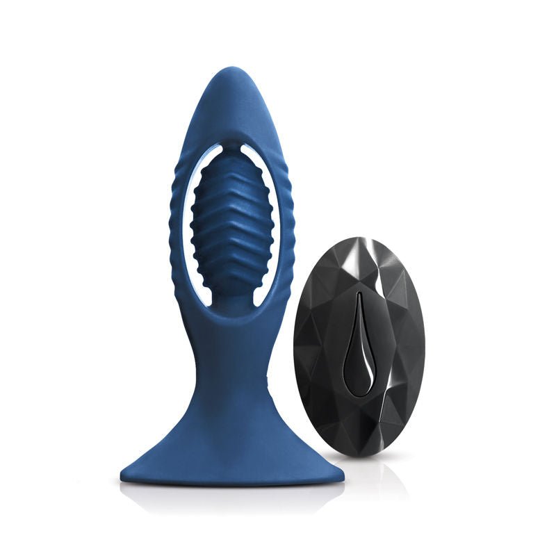 Renegade - v2 vibrating butt plug - blue, Product front view  | Flirtybay.com.au