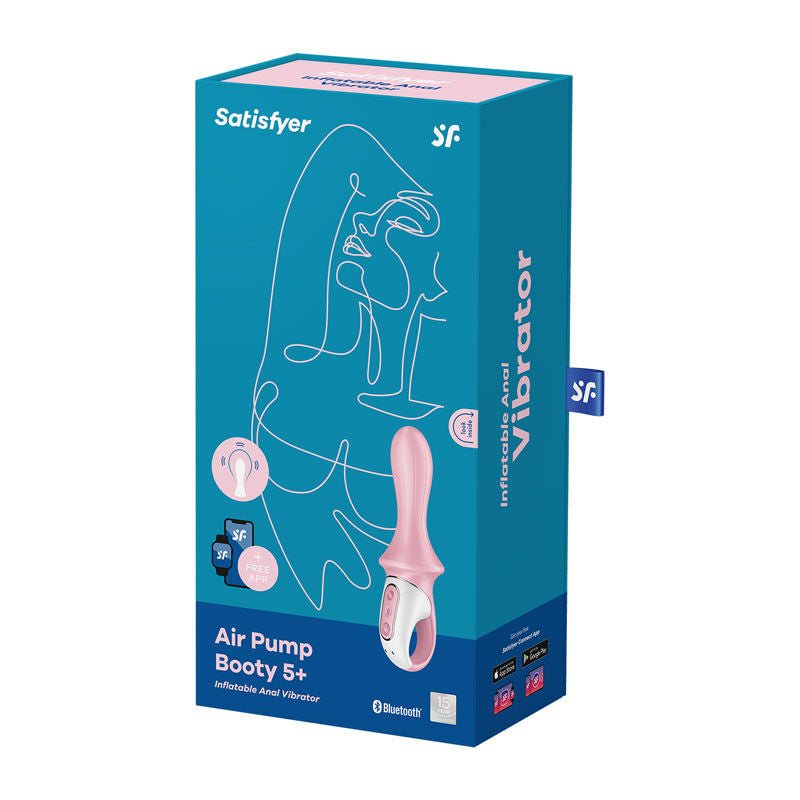 Satisfyer - air pump booty 5 - app controlled inflatable vibrator -  box side view | Flirtybay.com.au