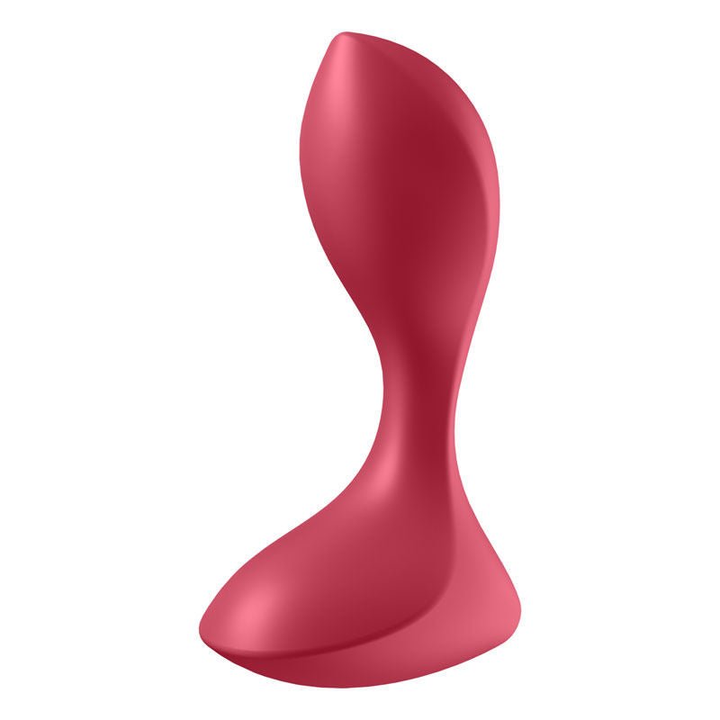 Satisfyer - backdoor lover - vibrating butt plug - Red, Product side view  | Flirtybay.com.au