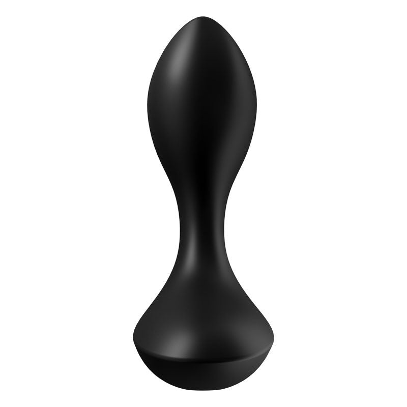 Satisfyer - backdoor lover - vibrating butt plug - black, Product front view  | Flirtybay.com.au