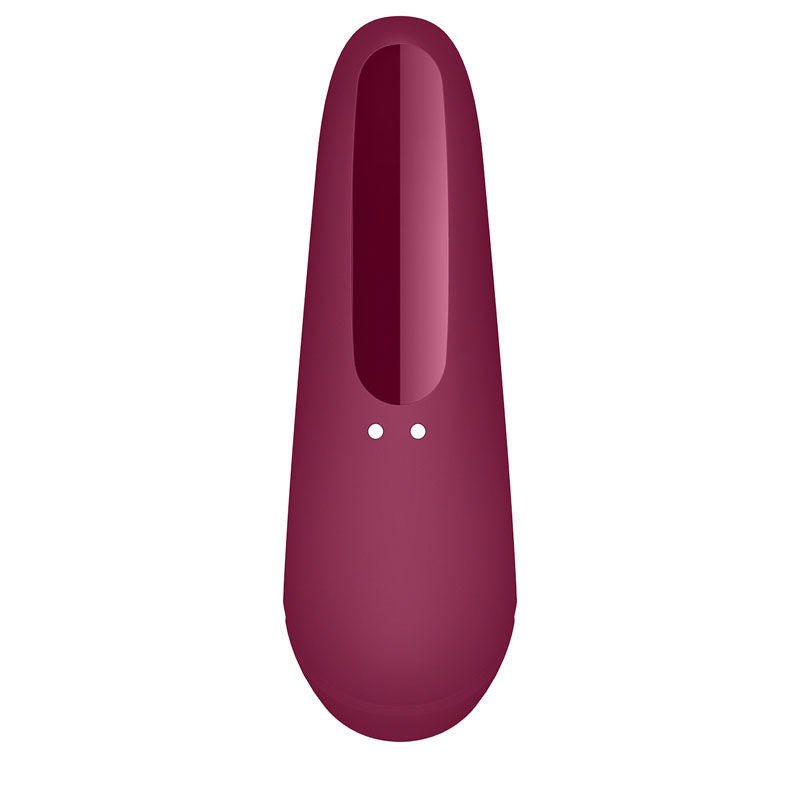Satisfyer - curvy 1+ app controlled clitoral suction stimulator - red, Product back view  | Flirtybay.com.au