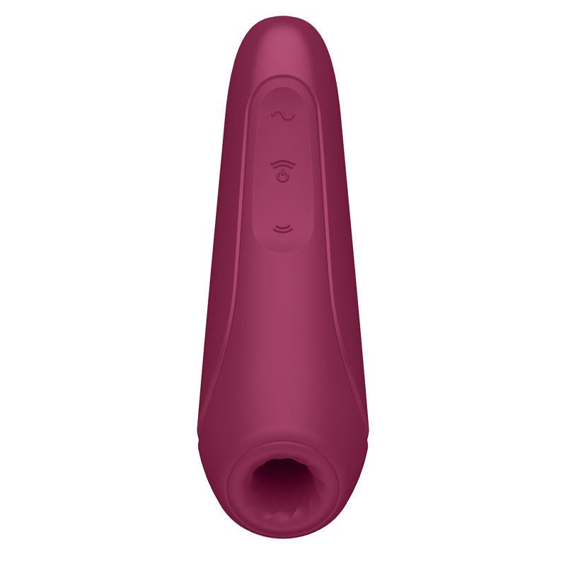 Satisfyer - curvy 1+ app controlled clitoral suction stimulator - red, Product front view  | Flirtybay.com.au