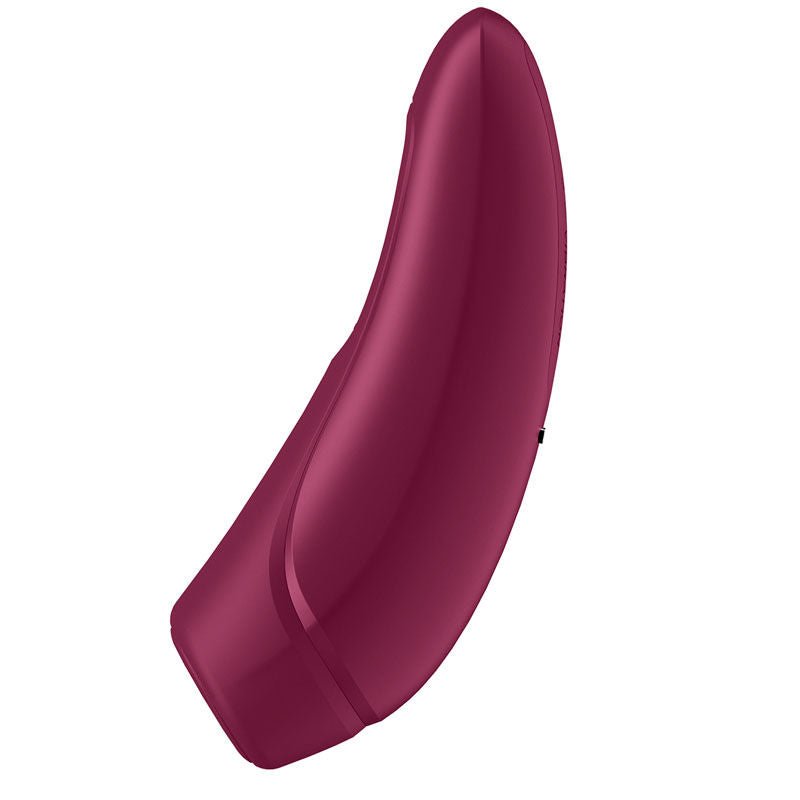 Satisfyer - curvy 1+ app controlled clitoral suction stimulator - red, Product side view  | Flirtybay.com.au