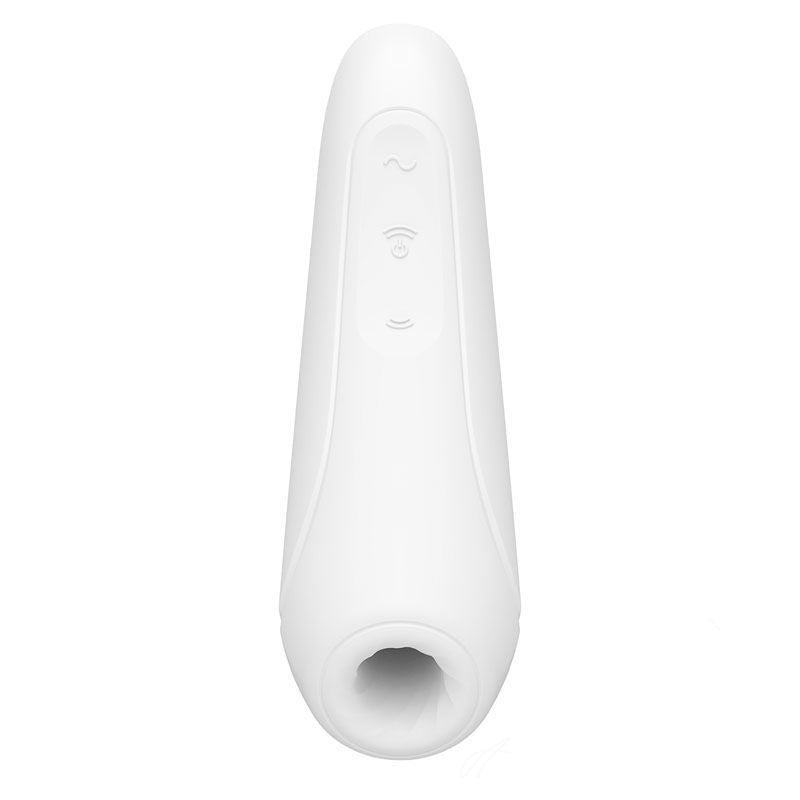 Satisfyer - curvy 1+ app controlled clitoral suction stimulator - white, Product front view  | Flirtybay.com.au