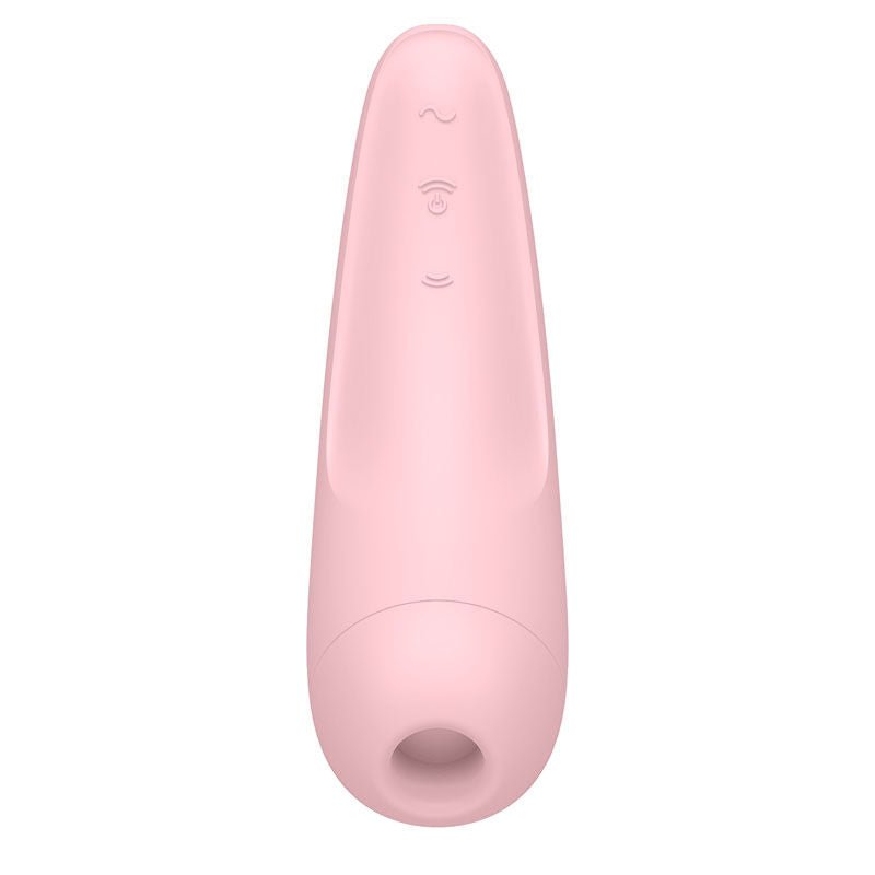 Satisfyer curvy 2+ app controlled clitoral suction stimulator - Pink, Product front view  | Flirtybay.com.au
