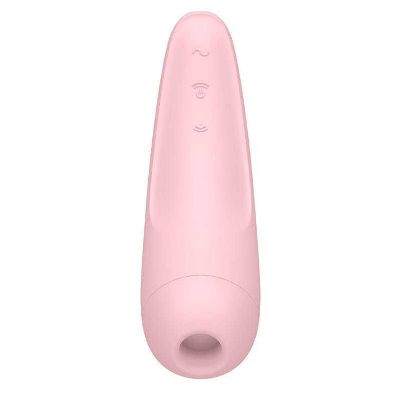 Satisfyer curvy 2+ app controlled clitoral suction stimulator - Pink, Product front view  | Flirtybay.com.au