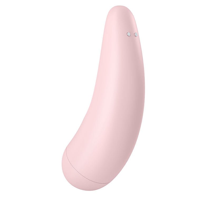 Satisfyer curvy 2+ app controlled clitoral suction stimulator - Pink, Product side three view  | Flirtybay.com.au