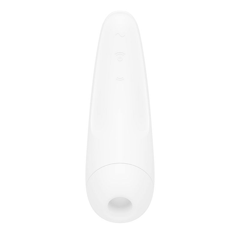 Satisfyer curvy 2+ app controlled clitoral suction stimulator - white, Product front view  | Flirtybay.com.au