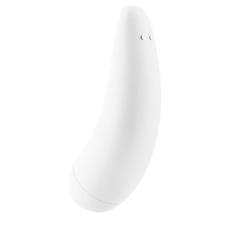 Satisfyer curvy 2+ app controlled clitoral suction stimulator - white, Product side three view  | Flirtybay.com.au