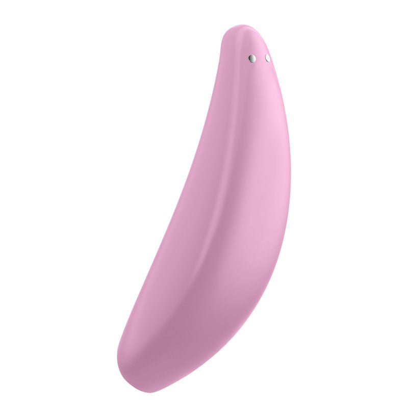 Satisfyer - curvy 3 app controlled clitoral suction stimulator - Pink, Product side three view  | Flirtybay.com.au