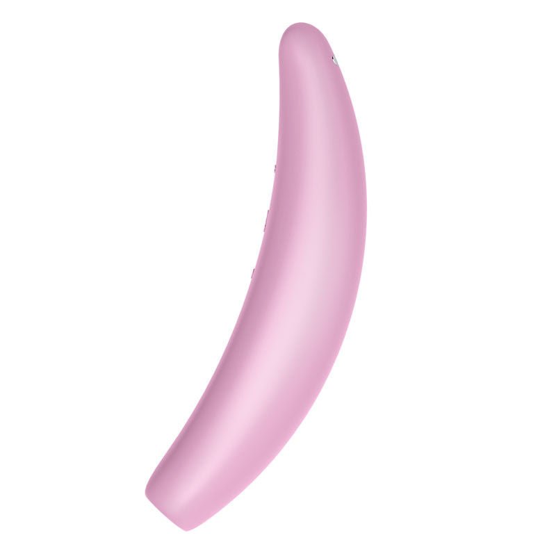 Satisfyer - curvy 3 app controlled clitoral suction stimulator - Pink, Product top view  | Flirtybay.com.au