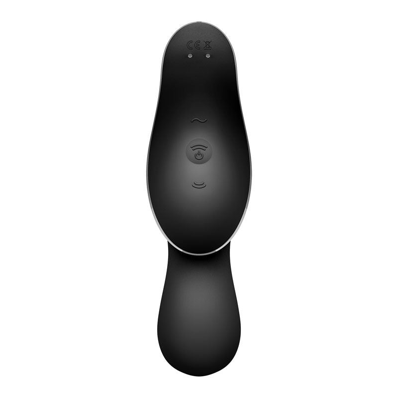 Satisfyer - curvy trinity 2 - clitoral suction stimulator - Black, Product back view  | Flirtybay.com.au