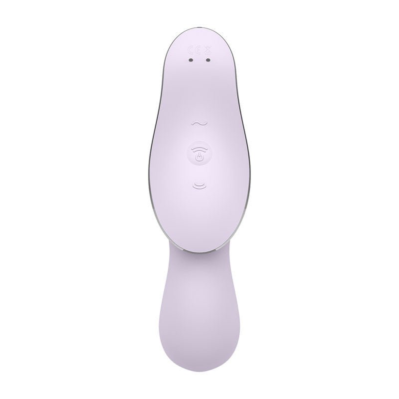 Satisfyer - curvy trinity 2 - clitoral suction stimulator - purple, Product back view  | Flirtybay.com.au