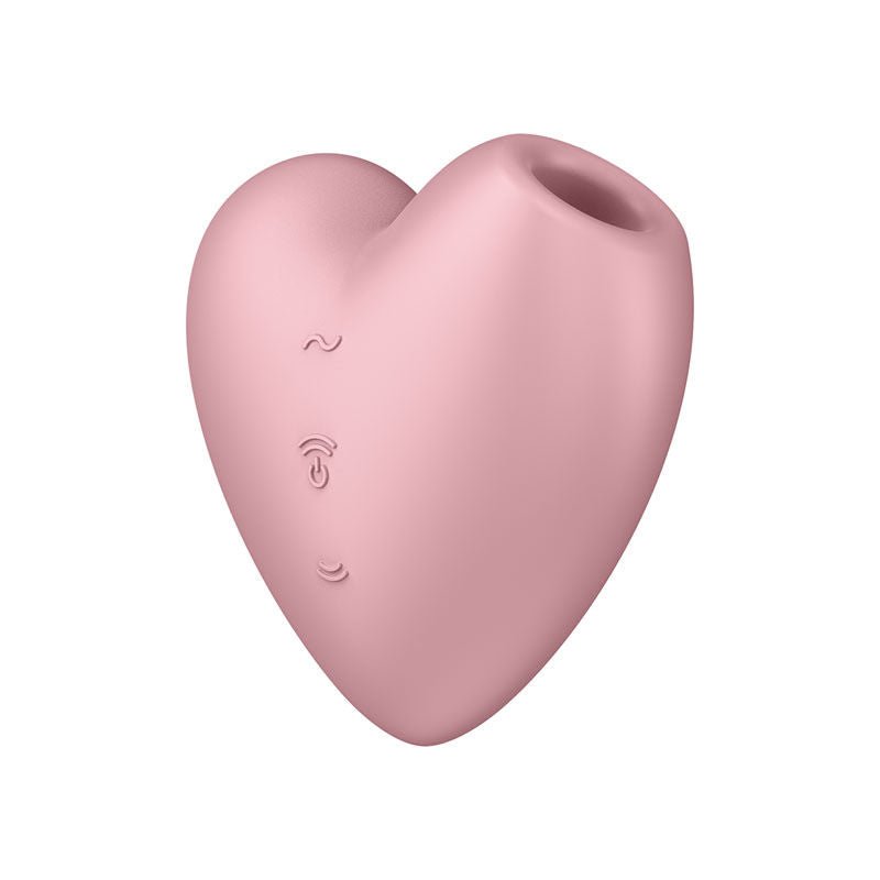 Satisfyer - cutie heart - clitoral suction stimulator - Pink, Product side three view  | Flirtybay.com.au