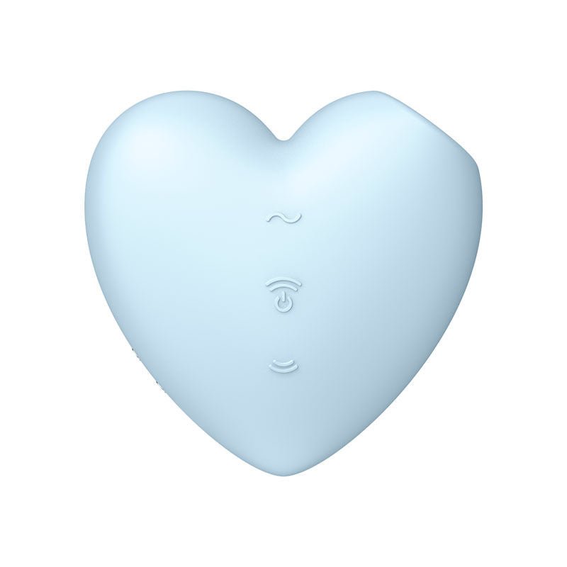 Satisfyer - cutie heart - clitoral suction stimulator - blue, Product back view  | Flirtybay.com.au