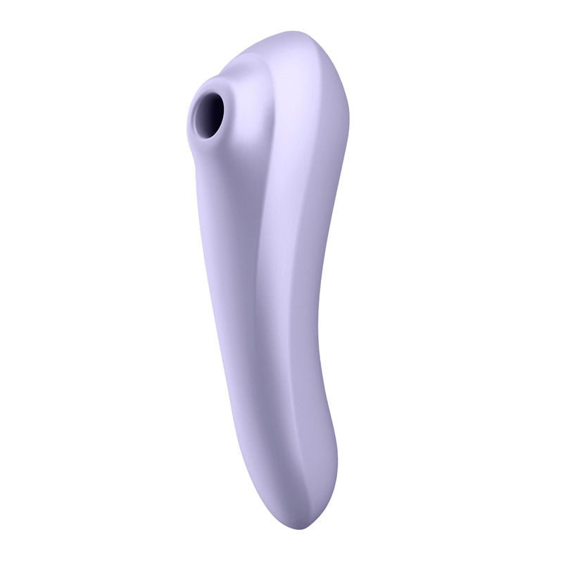 Satisfyer - dual pleasure - clitoral suction stimulator - lilac, Product side view  | Flirtybay.com.au