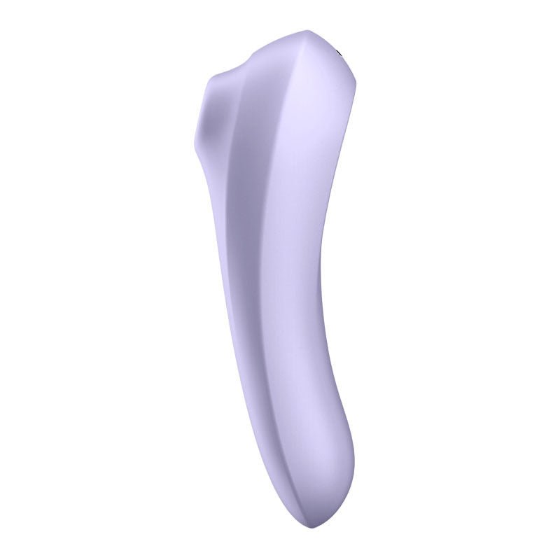 Satisfyer - dual pleasure - clitoral suction stimulator - lilac, Product side two view  | Flirtybay.com.au