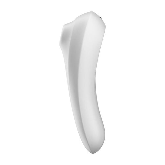 Satisfyer - dual pleasure - clitoral suction stimulator - white, Product side view  | Flirtybay.com.au