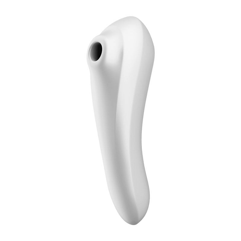 Satisfyer - dual pleasure - clitoral suction stimulator - white, Product side two  view  | Flirtybay.com.au