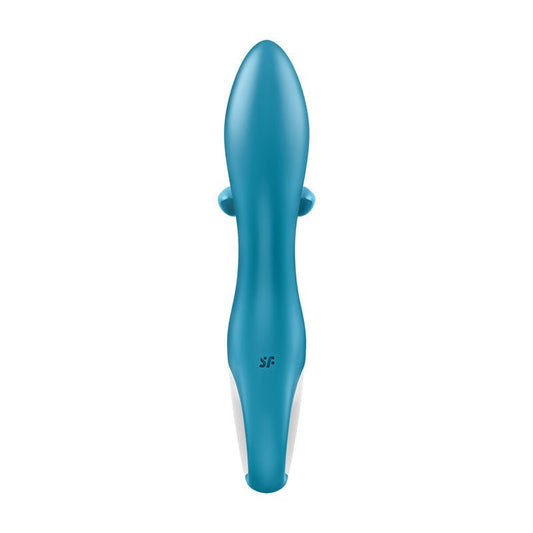 Satisfyer - embrace me - rabbit vibrator - blue, Product back view  | Flirtybay.com.au