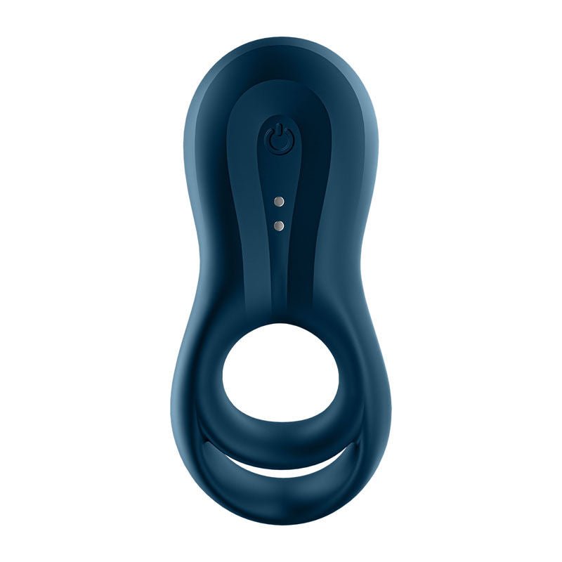 Satisfyer - epic duo - app controlled cock ring - blue, Product front view  | Flirtybay.com.au