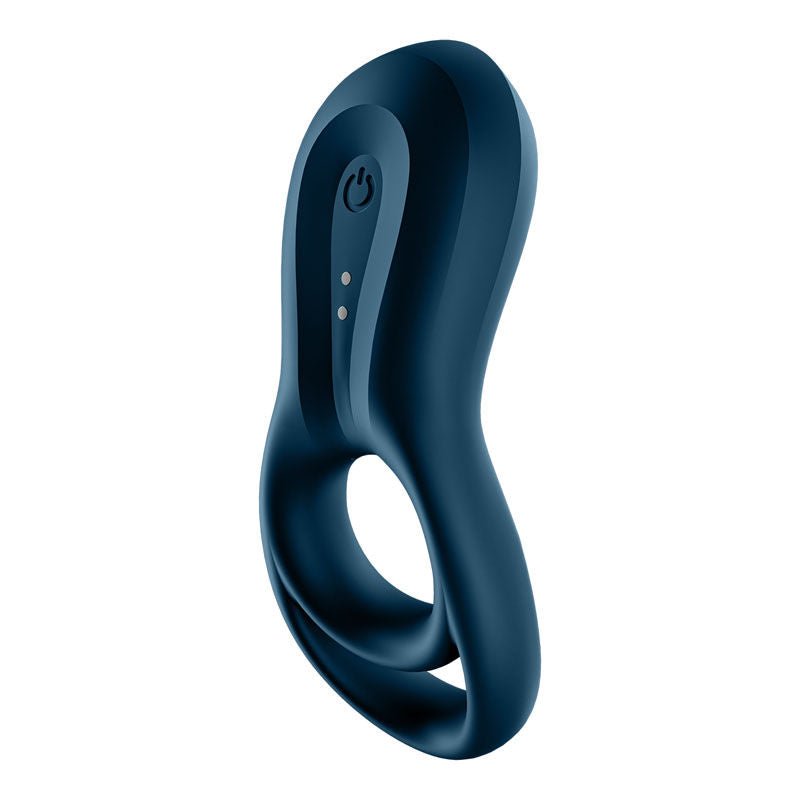 Satisfyer - epic duo - app controlled cock ring - blue, Product side view  | Flirtybay.com.au
