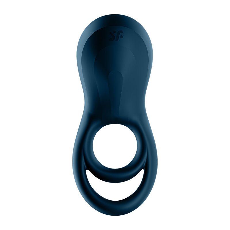 Satisfyer - epic duo - app controlled cock ring - blue, Product top view  | Flirtybay.com.au