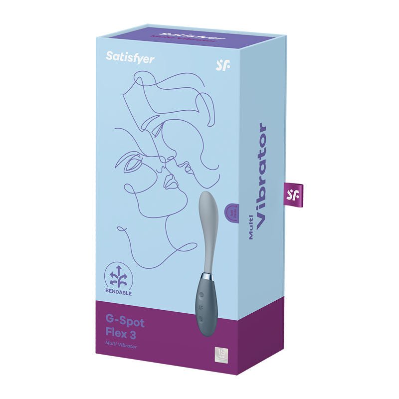 Satisfyer - g-spot flex 3 - g-spot vibrator -  Grey-box side view | Flirtybay.com.au