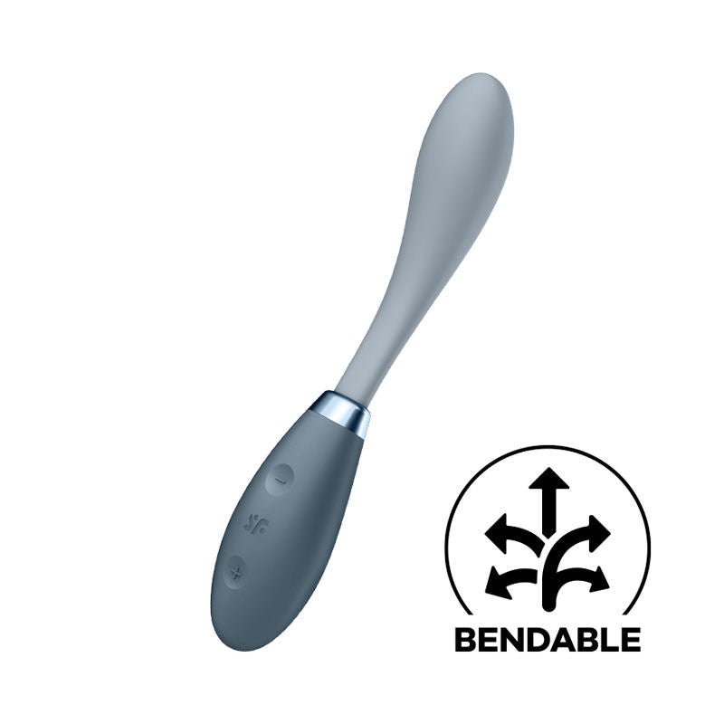 Satisfyer - g-spot flex 3 - g-spot vibrator - Grey, Product side view, show bendibility  | Flirtybay.com.au