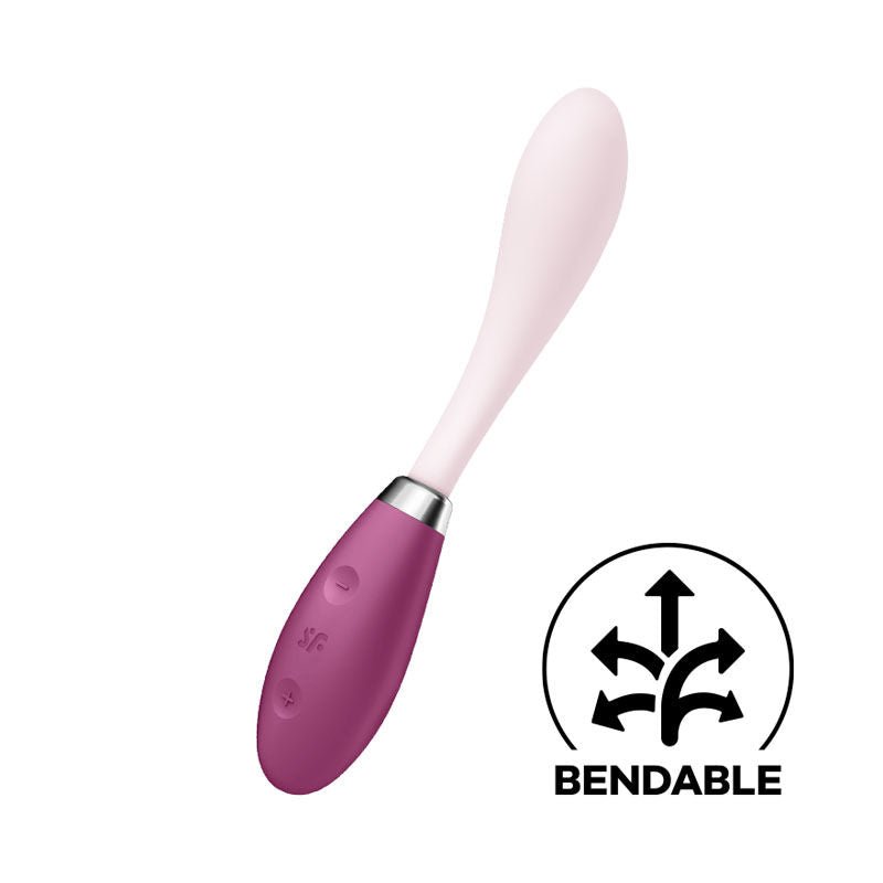 Satisfyer - g-spot flex 3 - g-spot vibrator - Pink, Product side view, show bendibility  | Flirtybay.com.au