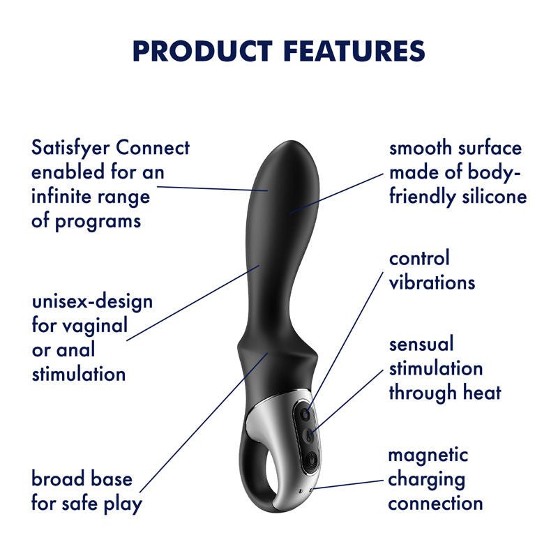 Satisfyer-Heat-Climax-App-Controlled-G-spot-Vibrator-Product-Side-View-with-specifications Flirtybay.com.au