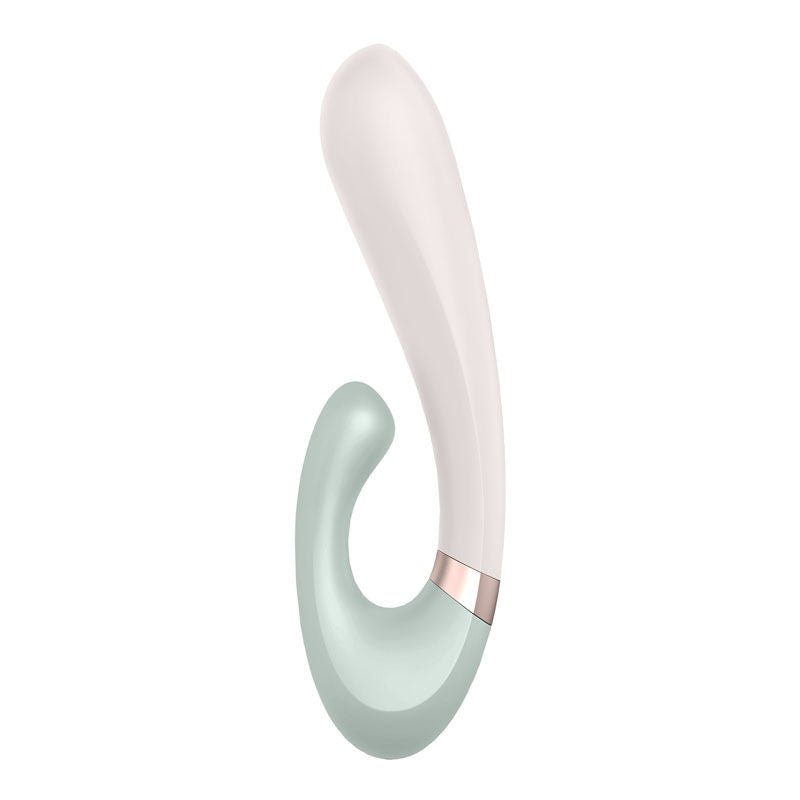 Satisfyer - heat wave - app controlled rabbit vibrator - Green, Product side two view  | Flirtybay.com.au