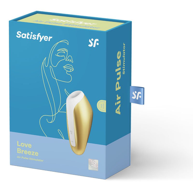 Satisfyer - love breeze - clitoral suction stimulator - yellow, Product side two view  | Flirtybay.com.au