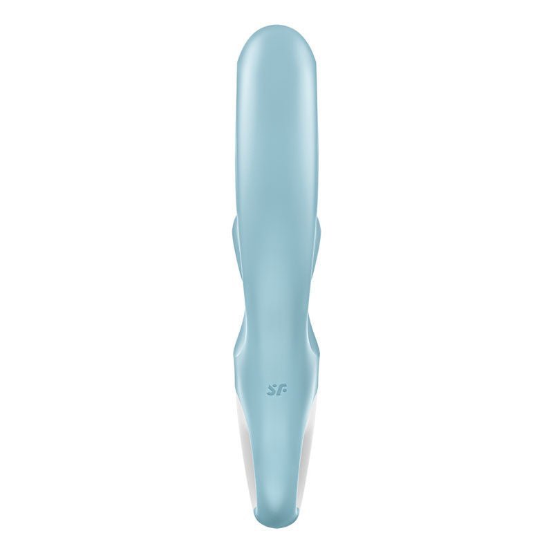Satisfyer - love me - rabbit vibrator - blue-Product back view  | Flirtybay.com.au