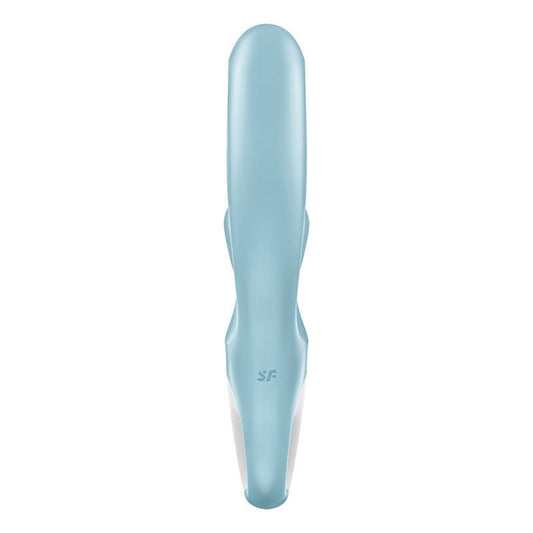Satisfyer - love me - rabbit vibrator - blue-Product back view  | Flirtybay.com.au